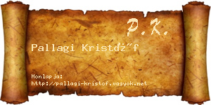 Pallagi Kristóf névjegykártya
